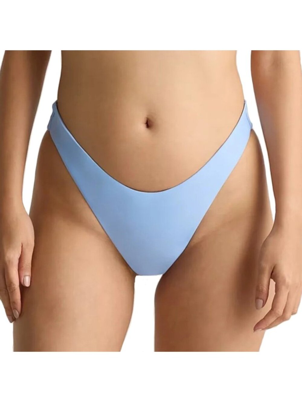 Quince Italian High-Leg Bikini Bottom Clear Blue Sky Size Extra Small NWT